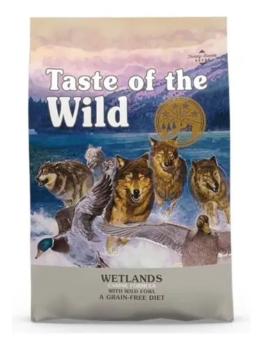 Taste of the Wild Perro Wetlands Sabor Pato Asado, Codorniz y Pavo 12.2 kg