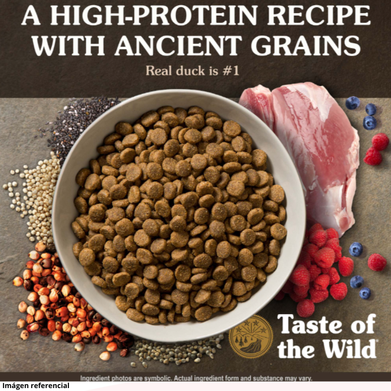 Taste of the Wild Ancient Perro Wetlands Sabor Pato, Codorniz y Pavo Ahumado 12.7 kg